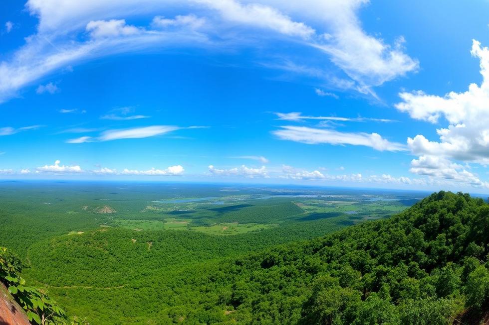 Vista panorâmica das diversas ecossistemas brasileiros enfatizando a necessidade de licenciamento ambiental.