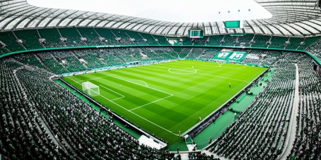 Fãs do Palmeiras no Allianz Parque vibrando em um jogo emocionante.