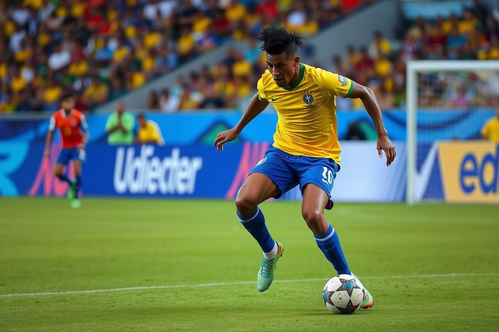 Cleiton Xavier jogando futebol com intensidade e foco.