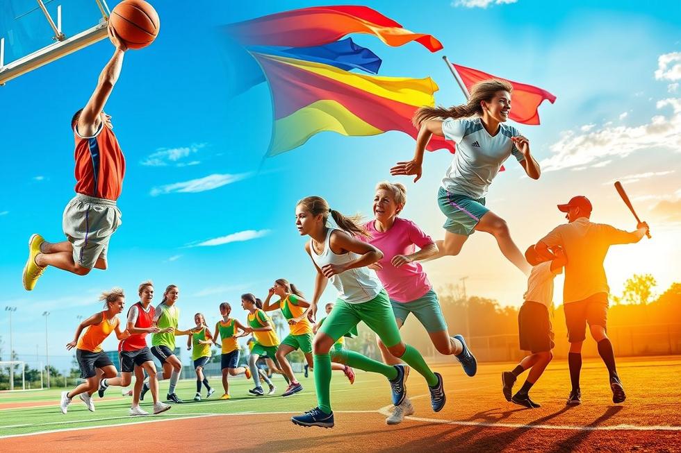 Jovens atletas em ação, simbolizando determinação e competição.