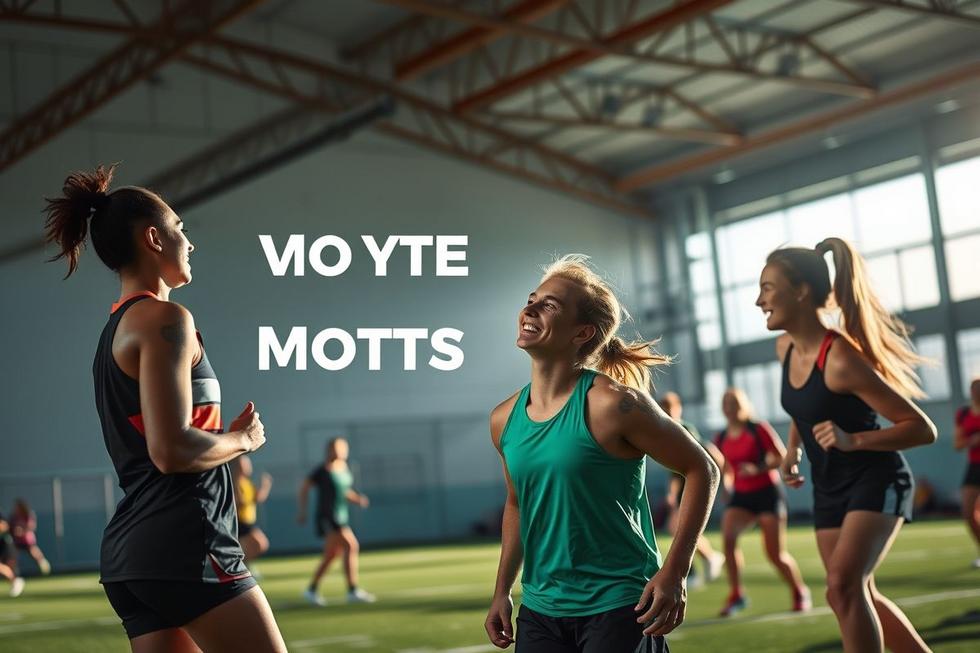 Atletas em um ambiente estimulante e colaborativo durante um treino.