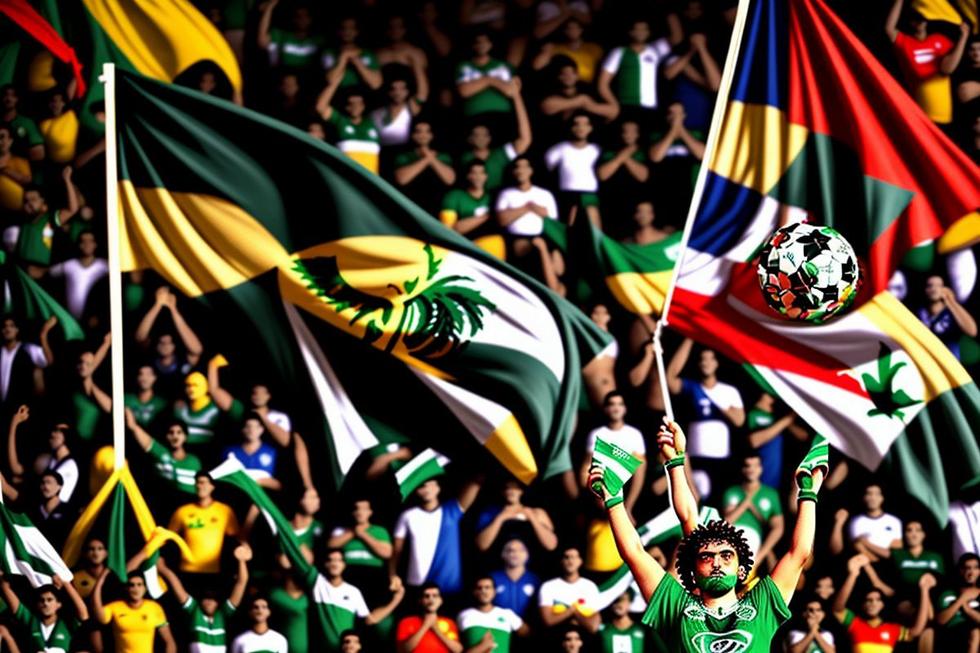 Imagem de torcedores do Palmeiras mostrando apoio em um jogo.