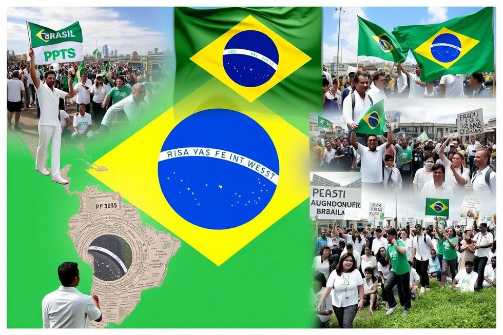 Cenário político brasileiro representando valores progressistas.