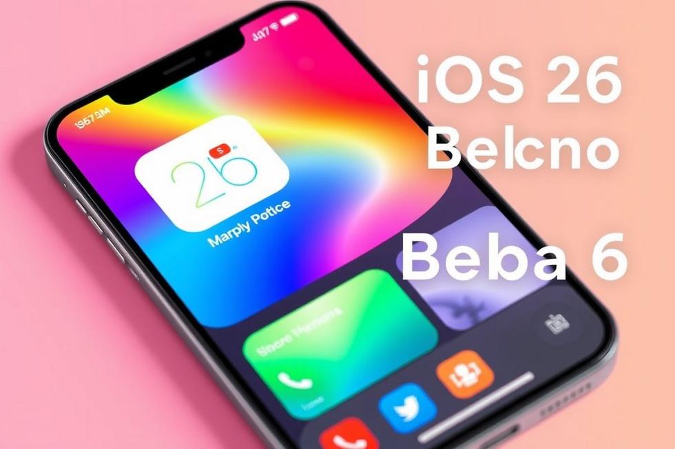 Imagem de um iPhone mostrando as novidades do iOS 26 Beta 6.