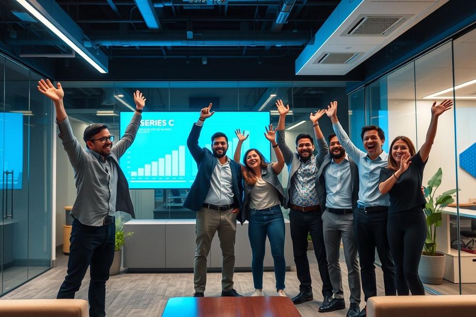 Fundadores felizes após garantir investimento na Série C.