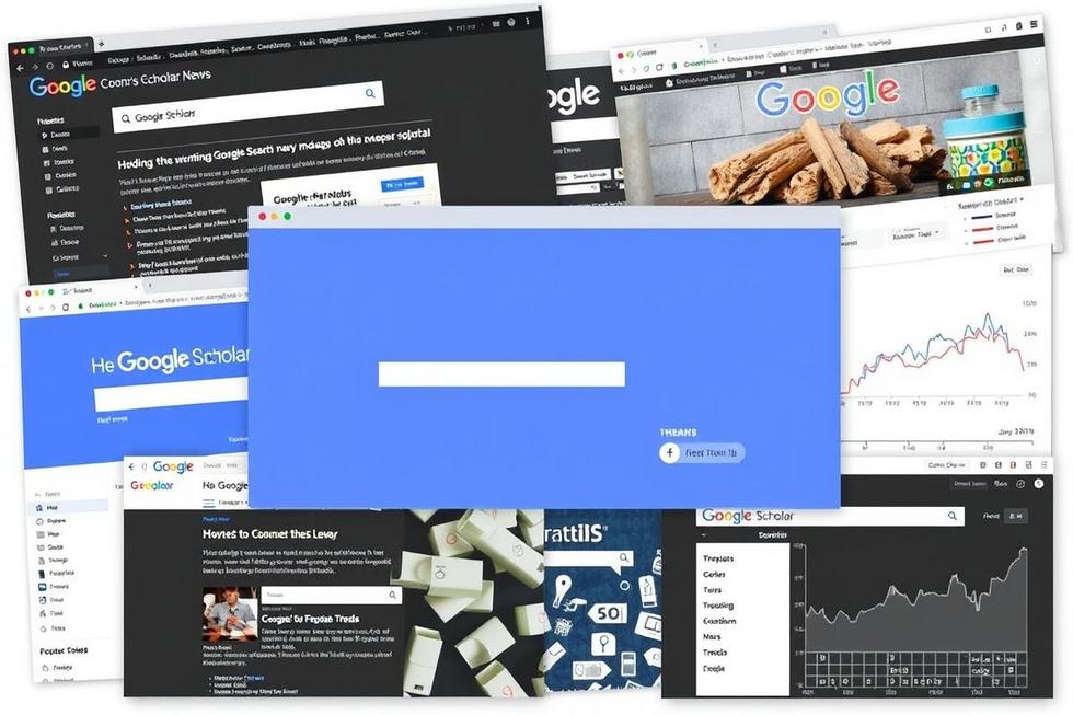 Colagem das ferramentas de pesquisa do Google