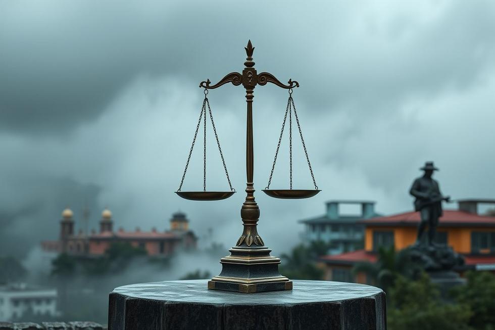 Balança da justiça simbolizando a luta contínua por justiça no Brasil.
