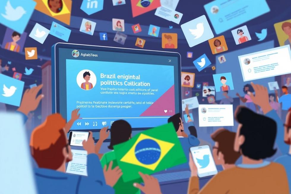 Cenário dinâmico de discussão online sobre política no Brasil.