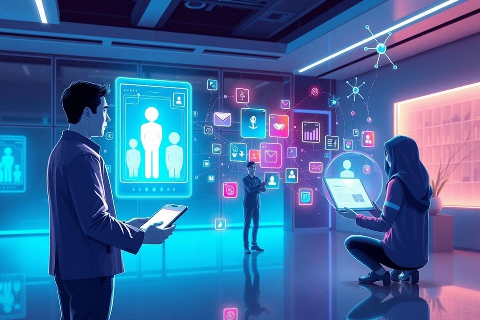 Uma representação simbólica do futuro das interações sociais.