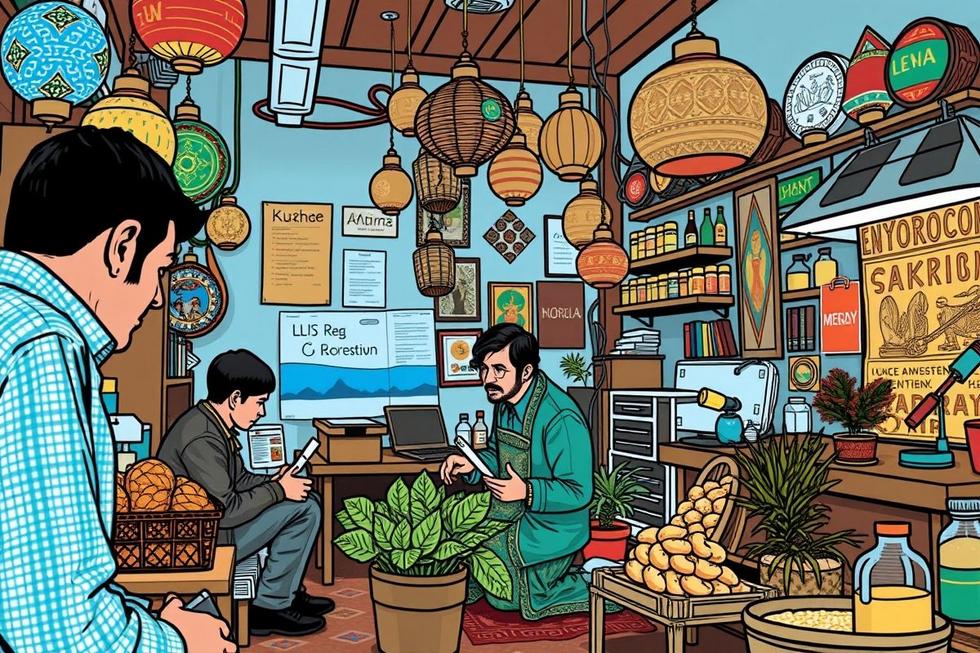 Cenário representando o espírito empreendedor no Uzbequistão.
